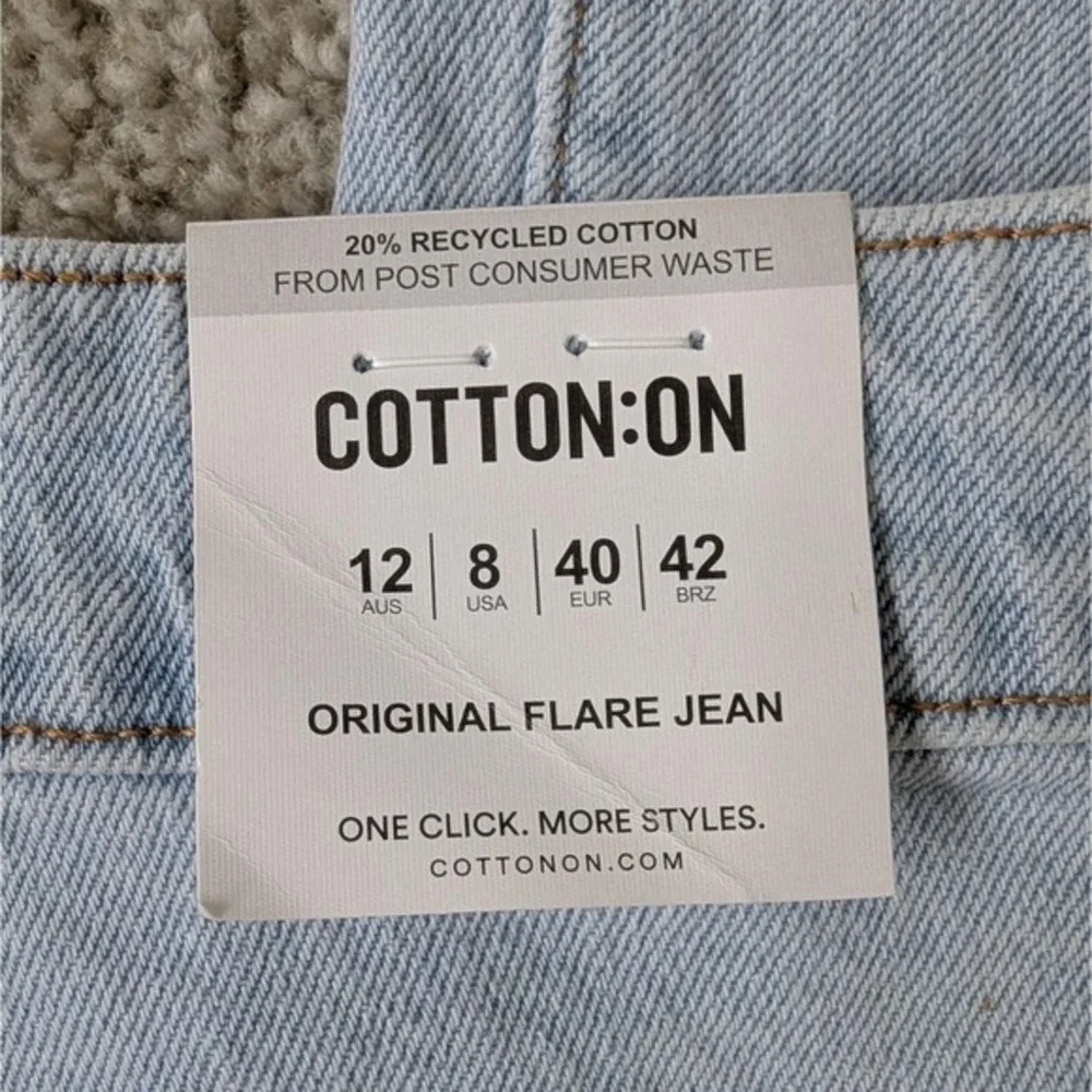 Cotton On Original Flare Jeans‎ Women's 8 Light Wash High Rise Denim Retro Boho - Picture 11 of 12